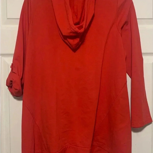 14/16 Woman Within Quarter Zip pullover with sleeves can be rolled up or down. - Picture 4 of 6
